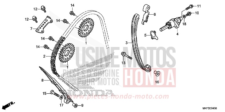 CHAINE A CAMES/TENDEUR de CBR1000RR SP SP1 SP2 GRAND PRIX RED (R380X) 2018